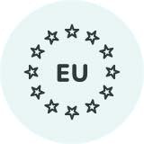 EUのロゴを小さくしたもの。